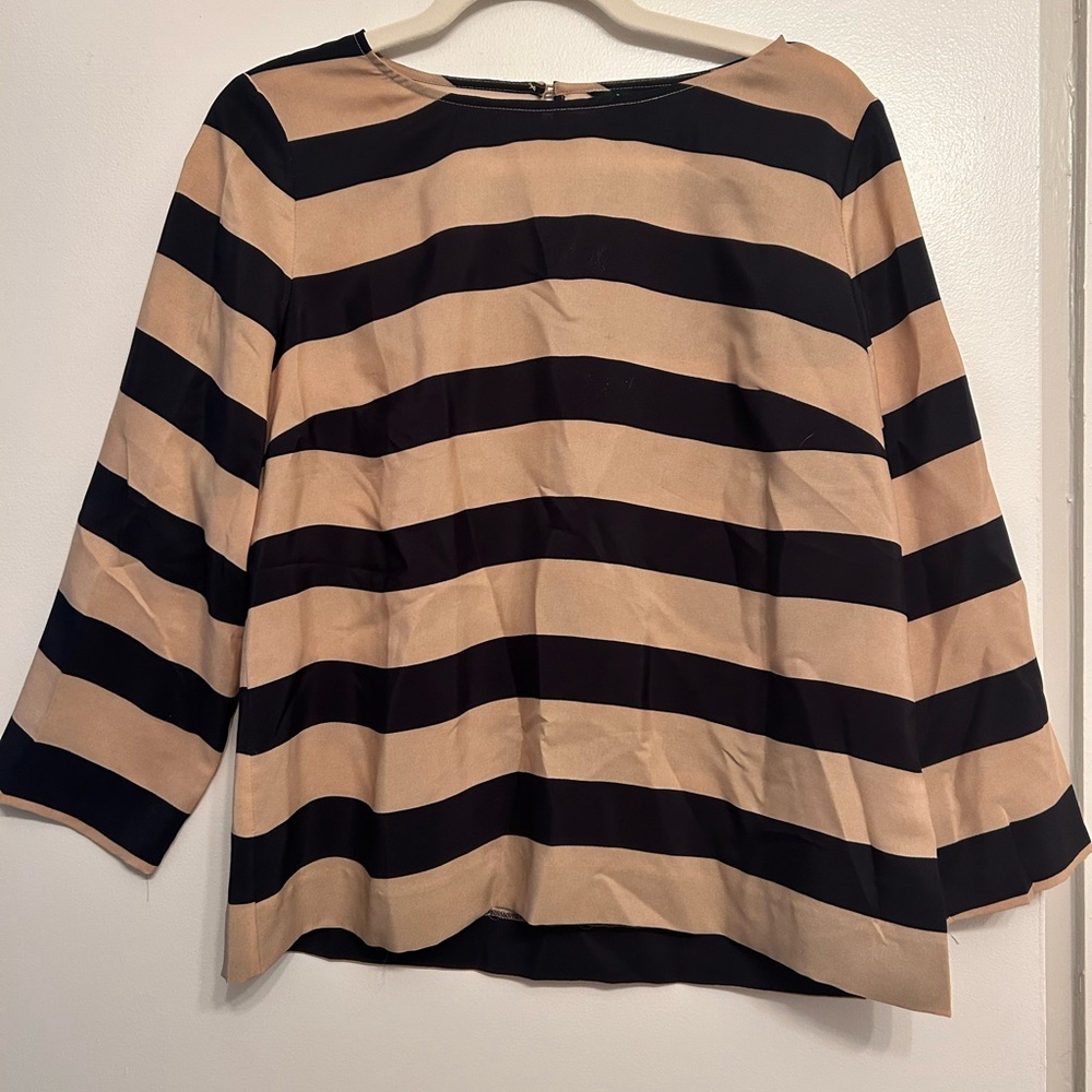 Striped Navy and Tan Women's Top